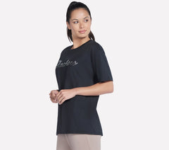 Script Diamond Studded Short Sleeve Tee