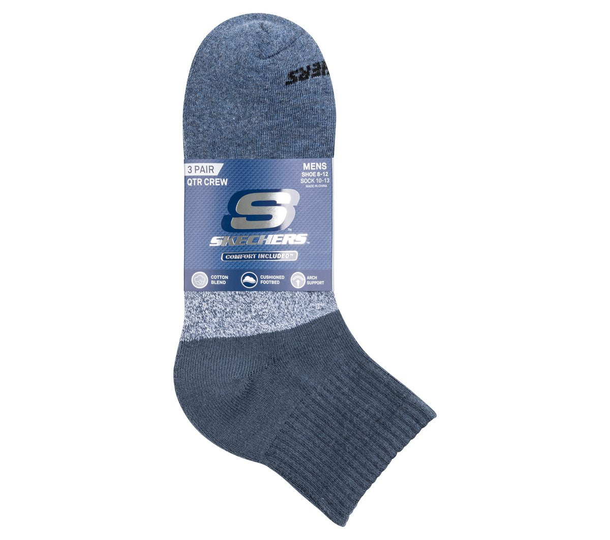 3 Pack Men's Colorblock Quarter Socks